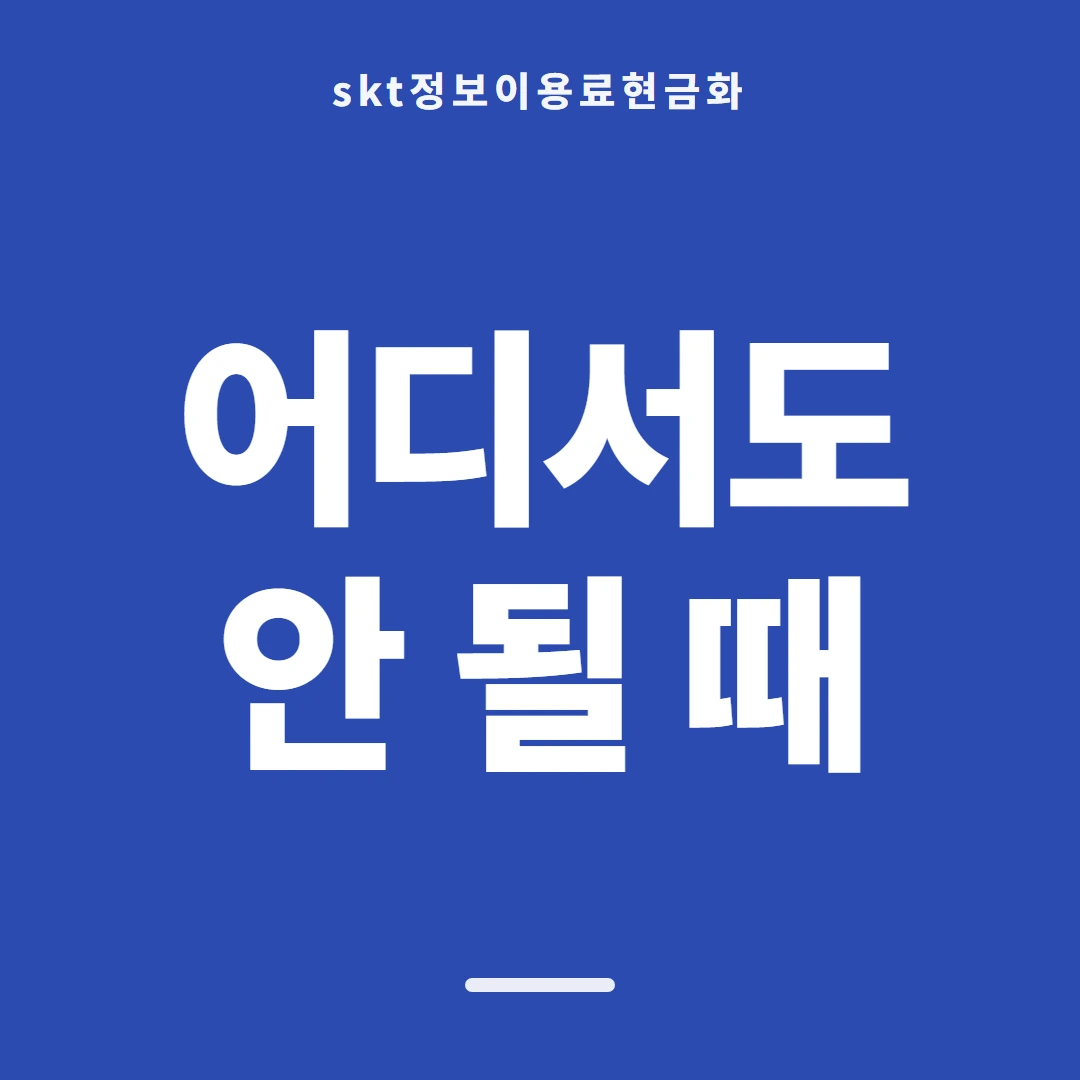 품티켓 SKT 정보이용료 정보 요금 갈래 구분 안내 이미지