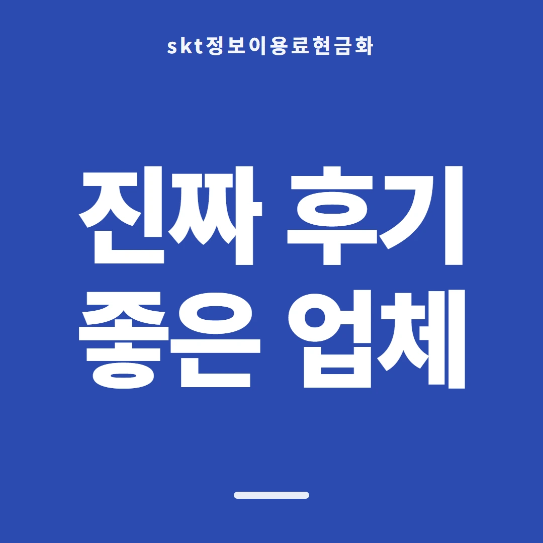 품티켓 SKT 정보이용료 어디를 믿을지 안내 이미지